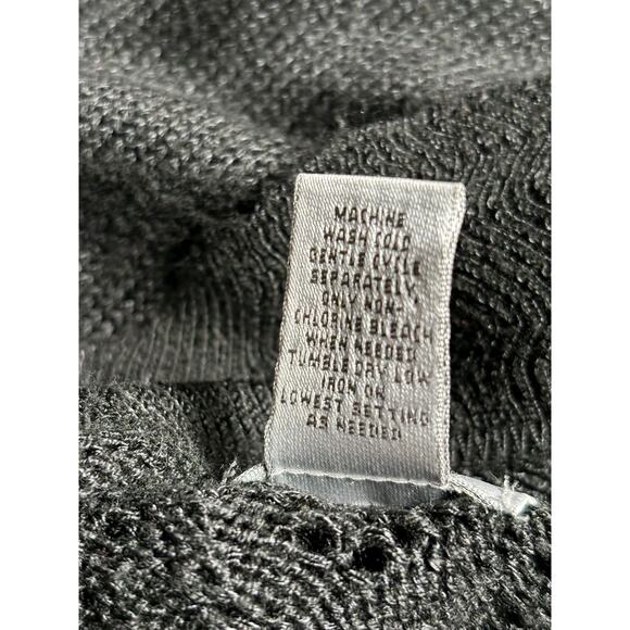 Chico’s Open Front Cardigan Ruffle Trim Sweater Duster Womens Size 1 US 8 Black - Picture 4 of 6